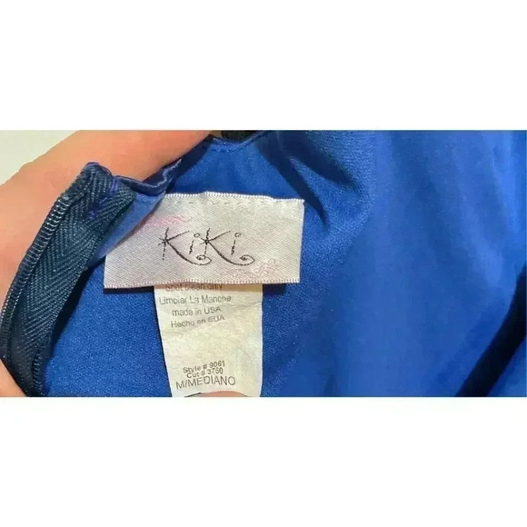 Kiki halter tie prom bodycon mini dress made in the USA,blue size medium - Picture 8 of 8